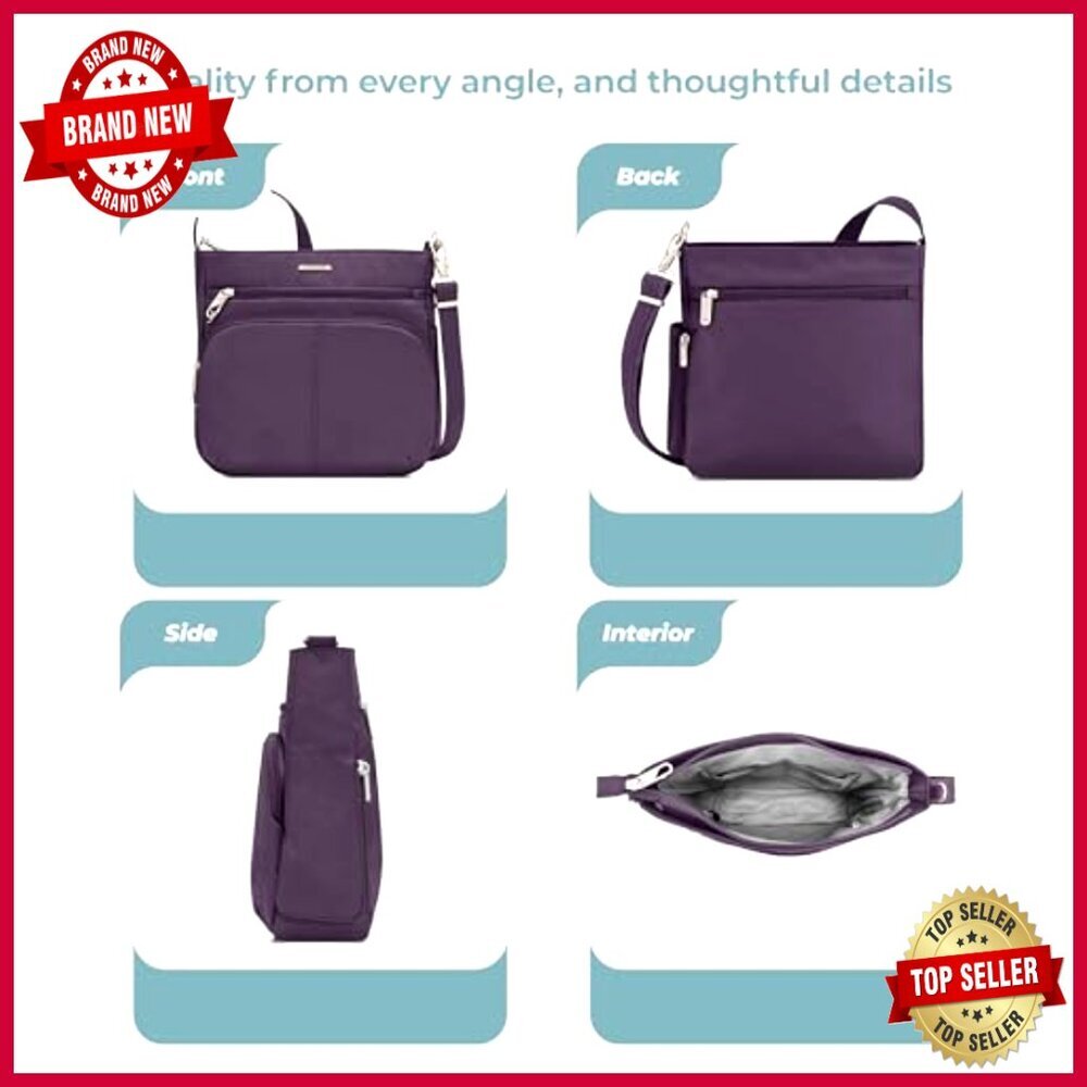 Anti-Theft Crossbody Bag with RFID Blocking, Slash-Resistant, 11.5x11x3.5 - Picture 6 of 7